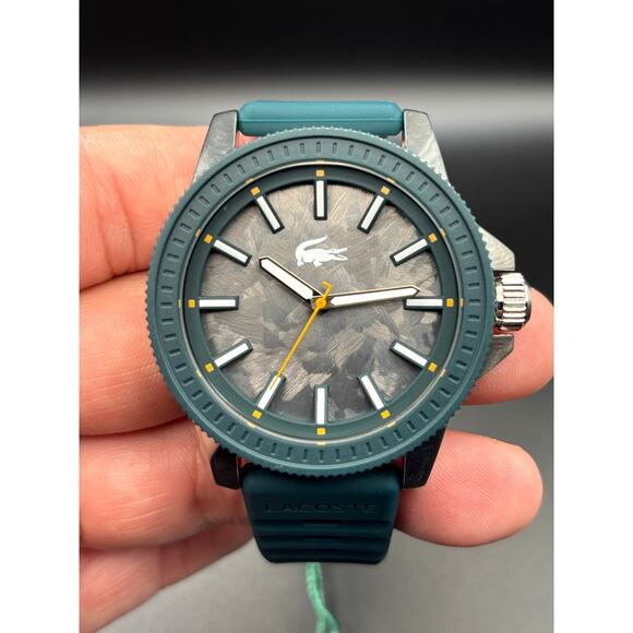 Lacoste Highkey 2011358 Men’s Green Silicone Strap Quartz Watch NIBWT - Picture 11 of 17